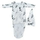 thumbnail image 5 of Vestido de bebé estilo anudado patrón de hoja de olivo transpirable cómodo suave saco de dormir infantil con sombrero, 5 of 9