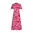 thumbnail image 4 of DEELLEEO Femmes Été Boho Robe Florale Étagé Fête Plage Maxi Robes, 4 of 6