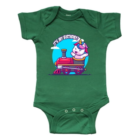 

Inktastic Unicorn Birthday Train Gift Baby Boy or Baby Girl Bodysuit
