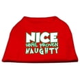 thumbnail image 2 of Mirage Pet 51-180 XSRD Nice Until Proven Naughty Screen Print Pet Shirt, Red - Extra Small - Size 8, 2 of 2