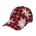 thumbnail image 1 of Balery Snowflakes On A Buffalo Plaid Gorra de béisbol de tamaño ajustable para correr, entrenar y actividades al aire libre. Gorra de papá para todas las estaciones., 1 of 6