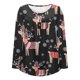 thumbnail image 4 of Pntutb Mujer Casual Suelto Cuello Redondo Botón Manga Larga Estampado De Navidad Top Pntutb Pntutb-6220, 4 of 5
