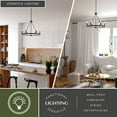 thumbnail image 4 of Russel 6 Light Matte Black and Weathered Gray Farmhouse Candle Wheel Chandelier, 4 of 14