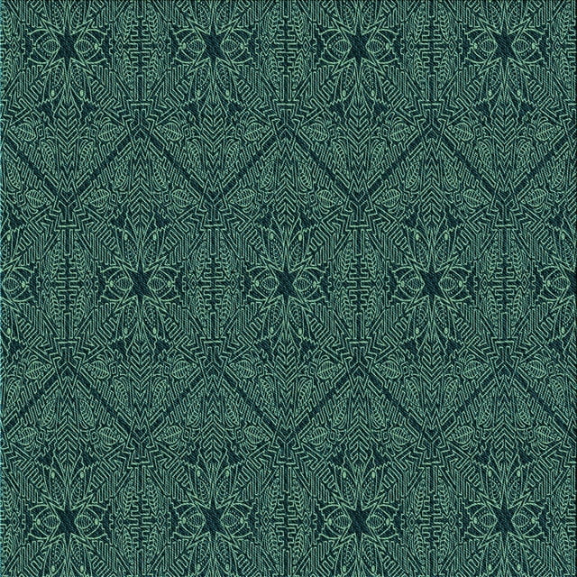Ahgly Company Machine Washable Indoor Square Transitional Deep Teal Green Area Rugs, 5' Square