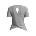 thumbnail image 6 of Rhuody Tshirts For Women Open Back Short Sleeve Tops Loose Fit Athletic Crop Tee Gym Running Yoga Shirt Soft Womens Clothes Grey, 6 of 6