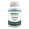 Real Herbs Cordyceps Extract - Derived from 2,800mg of Cordyceps with 4 : 1 Extract Strength - Improves Libido, Energy & Immunity Booster, Supports Cardiovascular Health - 50 Vegetarian Capsules