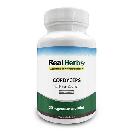 Real Herbs Cordyceps Extract - Derived from 2,800mg of Cordyceps with 4 : 1 Extract Strength - Improves Libido, Energy & Immunity Booster, Supports Cardiovascular Health - 50 Vegetarian (Best Way To Improve Libido)