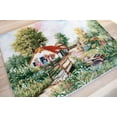 thumbnail image 4 of Counted Cross-Stitch Kit Village landscape BU4011L By Luca-S Needlework Trees House Grass Green Canvas Cotton, 4 of 10