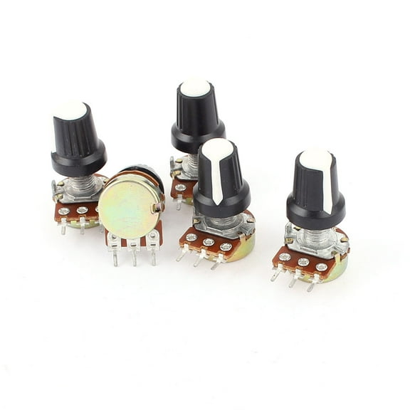 5pcs 100K OHM 3 Terminal Linear Taper Rotary Volume B Type Potentiometer Pot