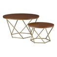 thumbnail image 1 of Pemberly Row Nesting Wood Top Round Coffee Table Set in Walnut-Gold, 1 of 7