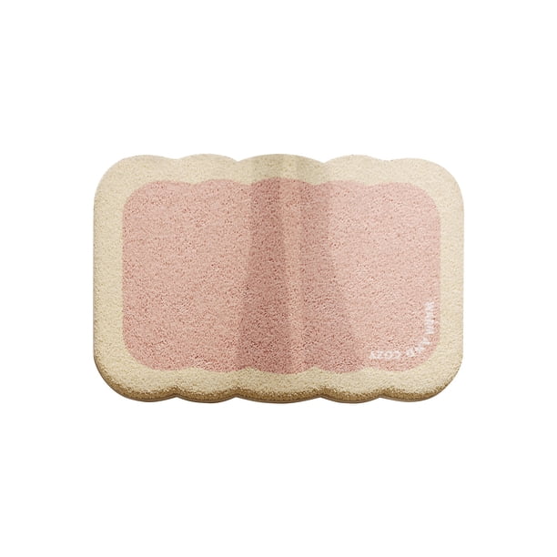 Alfombra de Ducha de Estilo Cremoso Antideslizante de Imitación de la Estera de Entrada de Lana de Oveja para el Baño, Alfombras de Baño Azules Absorbentes de Agua de 19.68x31.49In Antideslizantes Par