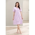 thumbnail image 5 of Richie House Women Zipper Robe Loungewear Short Sleeve Sleepwear Housecoat Bathrobe RHW2898-E-XL, 5 of 7