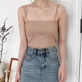 thumbnail image 2 of Summer Women Ladies Vest Knitted Ribbed Crop Tops Tank Top Spaghetti Strap Camisole, 2 of 5