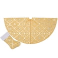 thumbnail image 2 of AMERTEER Tree Skirt Christmas Under Tree Foot Mat Snowflake Decoration Polyester Floor Gift Stocking Pad Set, 2 of 8