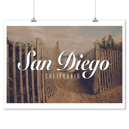 San Diego, California - Sandy Trail to Beach - Lantern Press Photography (9x12 Art Print, Wall Decor Travel