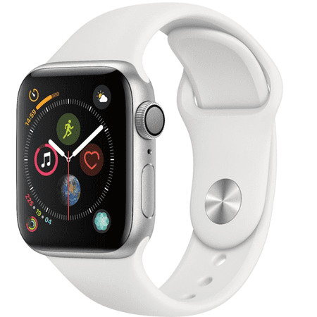 Restored Apple Watch Series 4 44mm - GPS - Silver - White Sport Band (Refurbished)