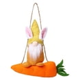 thumbnail image 2 of Adorno colgante de zanahoria de conejo de Pascua • Decoración de muñeca sin cara • Fibra de poliéster suave • Decoración colgante para fiestas de Pascua al aire libre • 1 pieza, 2 of 9