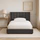 thumbnail image 2 of Cama Matrimonial Moderna Savoy Artdejol | Base y Cabecera Tapizada en Terciopelo Gris Grafito, 2 of 3