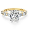 thumbnail image 2 of Gem Stone King 3.90 Cttw IGI Certified Lab Grown Diamond in 2-Tone 14K White and Yellow Gold Engagement Ring for Women | Oval Center Diamond 3.00 Ct | D-E Color | VS1-VS2 Clarity | Size 8, 2 of 6