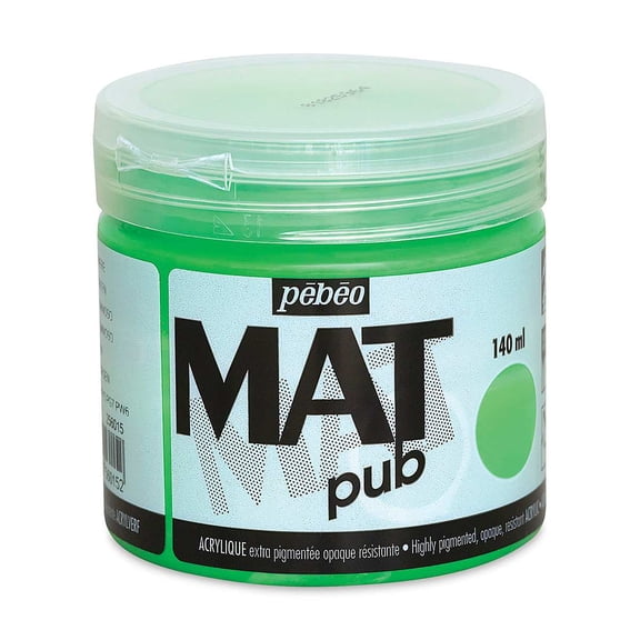 Pebeo Mat Pub Acrylic Paint - Bright Green, 140 ml
