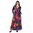 thumbnail image 4 of Plus Size Floral Long Sleeve Side Slit Maxi Dress, 4 of 4