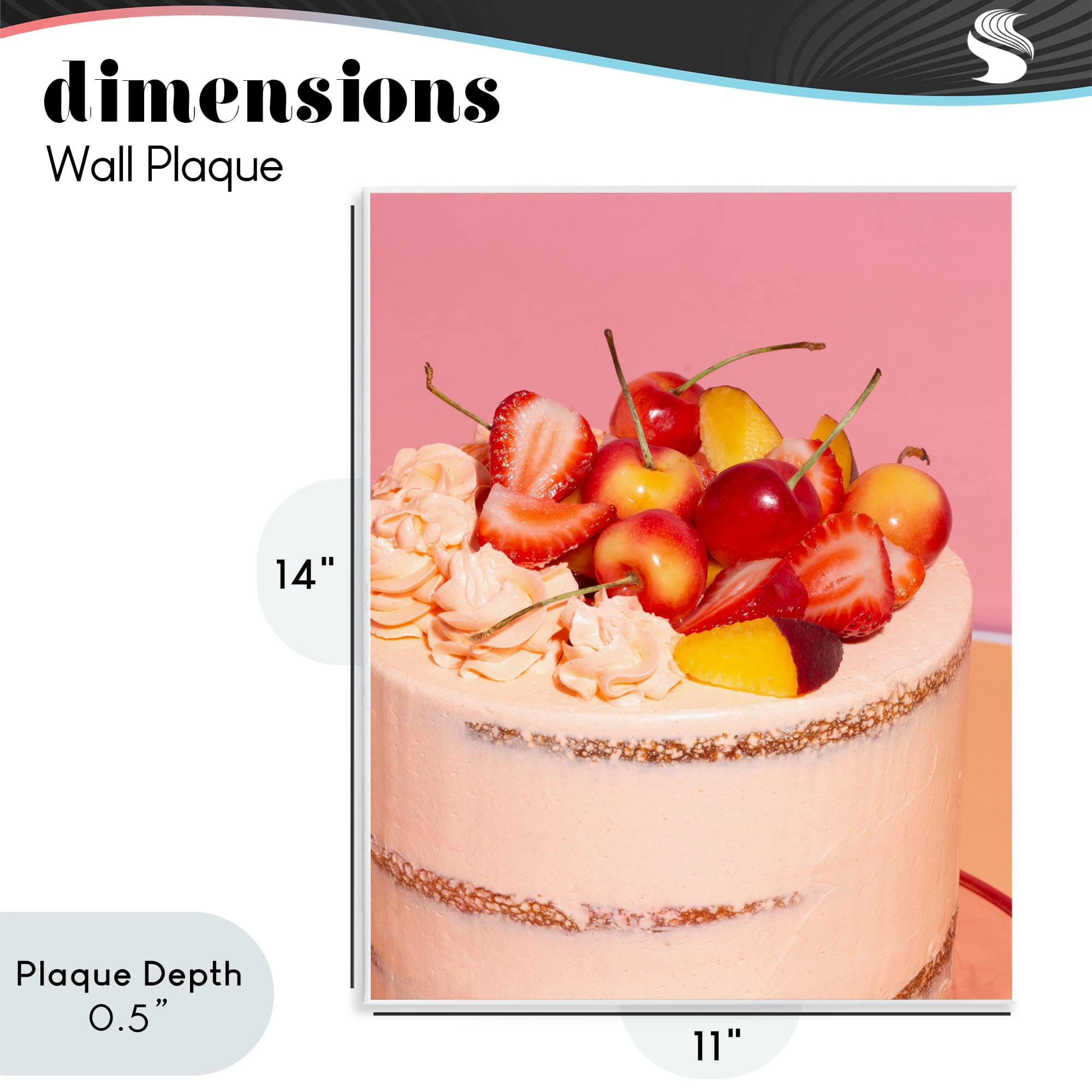 Stupell Industries Strawberry Fruit Cake Wall Plaque Art, design by LISH Creative