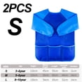 thumbnail image 2 of Delantales de pintura de manga larga para niños con puños ajustados elásticos impermeables y repelentes de pintura, azul, S, 2 of 5