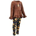 thumbnail image 5 of Unique Baby Girls 2 Piece Gobble Gobble Thanksgiving Legging Set (10, Brown), 5 of 5