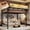 FullNatural, variant on Leumius Queen Size Loft Bed with Storage Shelves and Pegboard,Metal Loft Bed Frame with USB Ports and LED Lights,Black