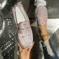 thumbnail image 2 of Mocassin en Maille à Strass pour Femmes, Chaussures de Pêcheur Décontractées d'Été à Enfiler avec Ornements Scintillants, Bout Rond, Doublure Douce, Conception Légère, 2 of 5
