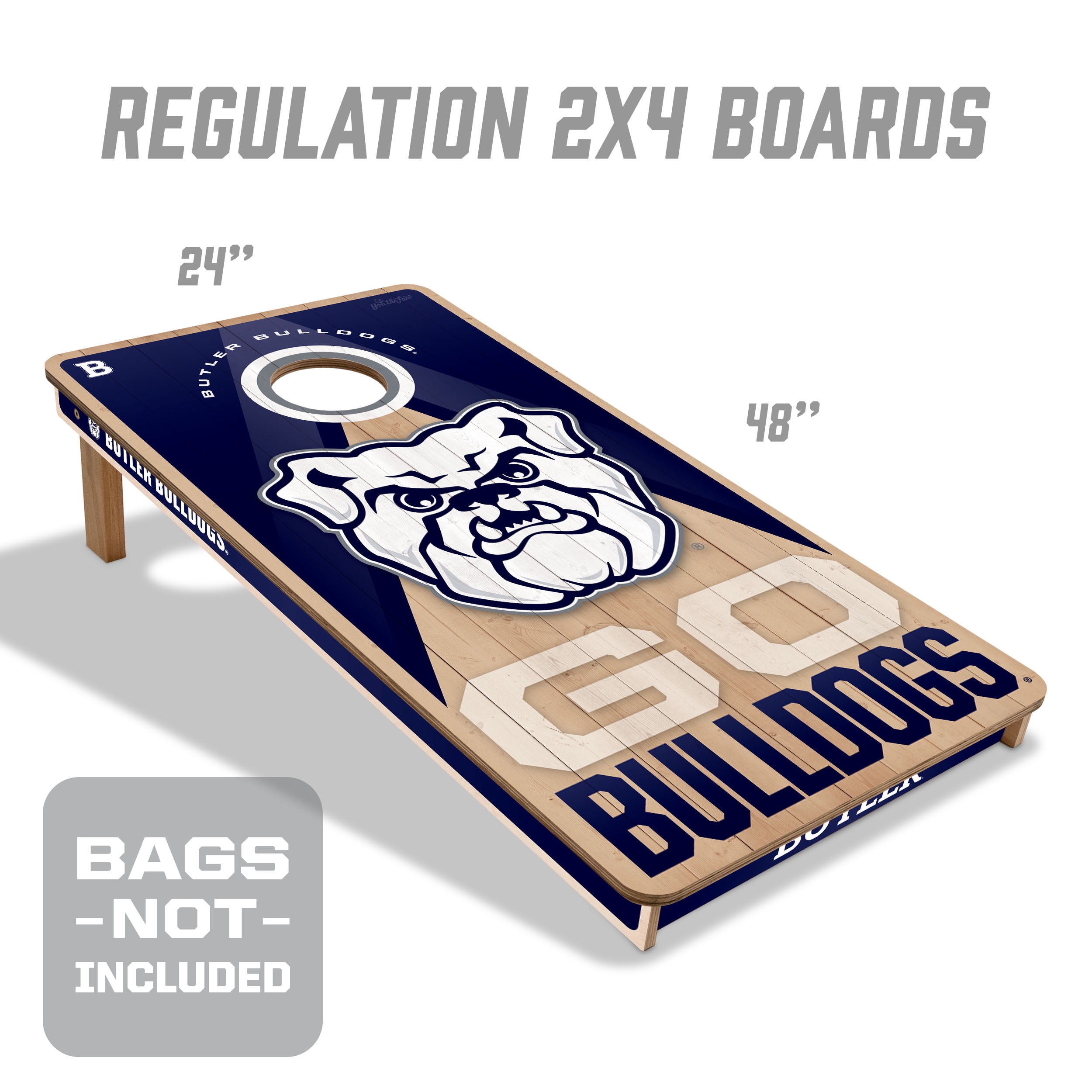 YouTheFan NCAA Butler Bulldogs 2X4 Slogan Series Cornhole NO BAGS