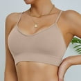 thumbnail image 2 of KHONTS,Woman's Seamless Sports Bras Wireless Push up Ribbing Bra Comfortable Low Back Invisible Support Yoga Bralettes Khaki L, 2 of 6