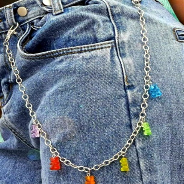 Hongchun 3 Pieces Jeans Chains Wallet Chain Pants Chain, Colorful Mushroom  Pendant Pant Chains Pocket Chain Hip Hop Rock Chains Punk Gothic Metal Belt  Chain Biker Trouser Chain Accessory 