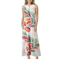 thumbnail image 2 of Innerwin Robes Longues Maxi Imprimé Floral Dames Été Plage Robe d'Été Vacances Sans Manches Robe Hawaïenne Style Y 4TG, 2 of 5