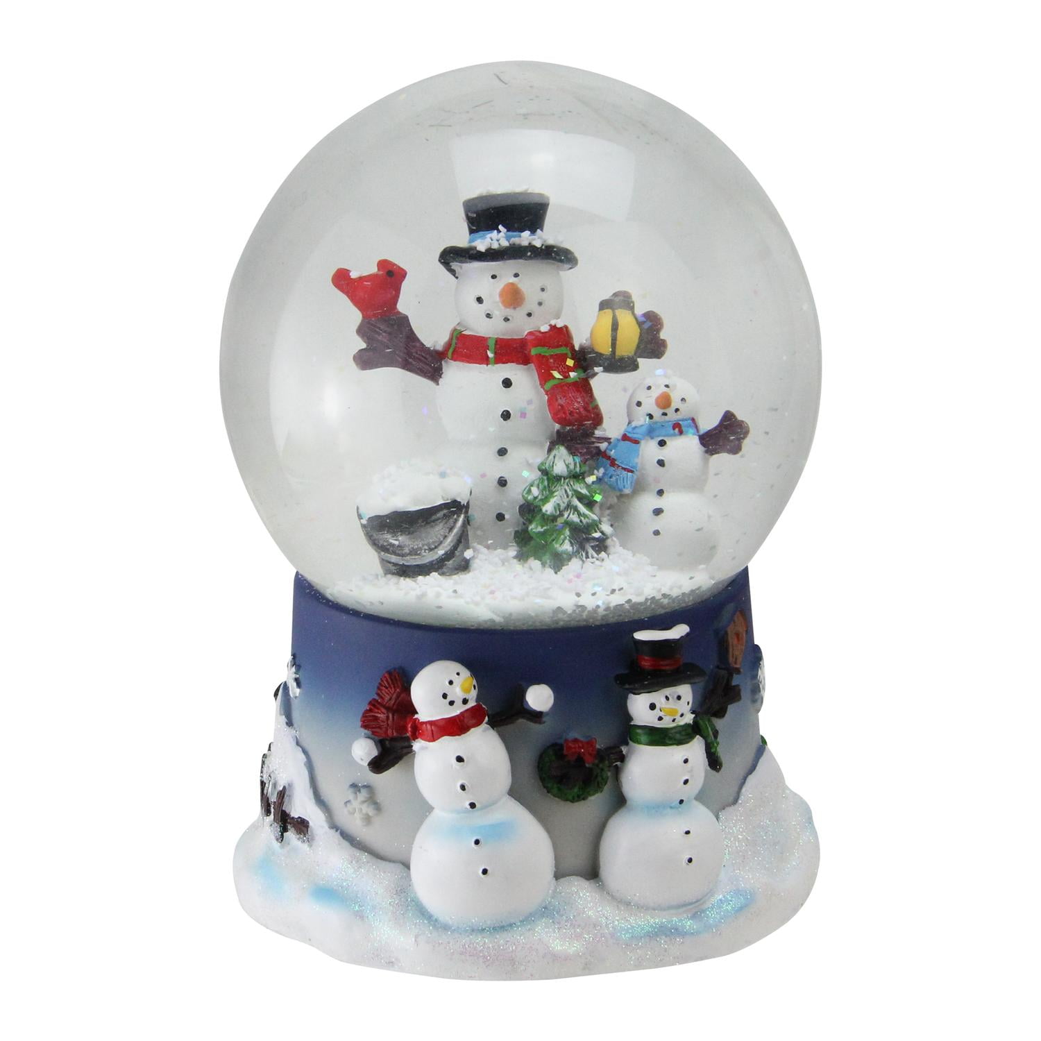 6.75" Snowman and SnowSon Musical Christmas Snow Globe Glitterdome