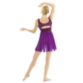 thumbnail image 3 of TSSOE Women’s Chiffon Lyrical Contemporary Dance Dress V-neck High Low Ballet Dance Leotard Costume Purple XXL, 3 of 6