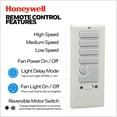 thumbnail image 5 of Honeywell Graceshire 52 Inch Ceiling Fan with Ring Light and Remote, Matte Black, 5 of 12