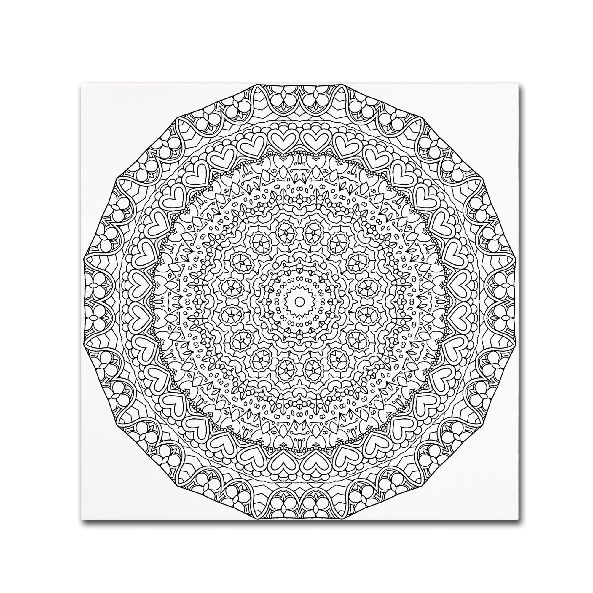 Trademark Fine Art "Hearts Mandala" Canvas Art by Kathy G. Ahrens