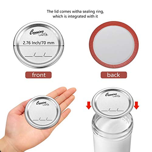 120Pcs Thickened Canning Lids Regular Mouth 2.75in Leakproof Seal Regular Mouth Mason Jar Lids for Ball & Kerr Jars Canning Lids Rust-proof Jar Lids Split-Type Mental Canning Jar Lids Regular Mouth 