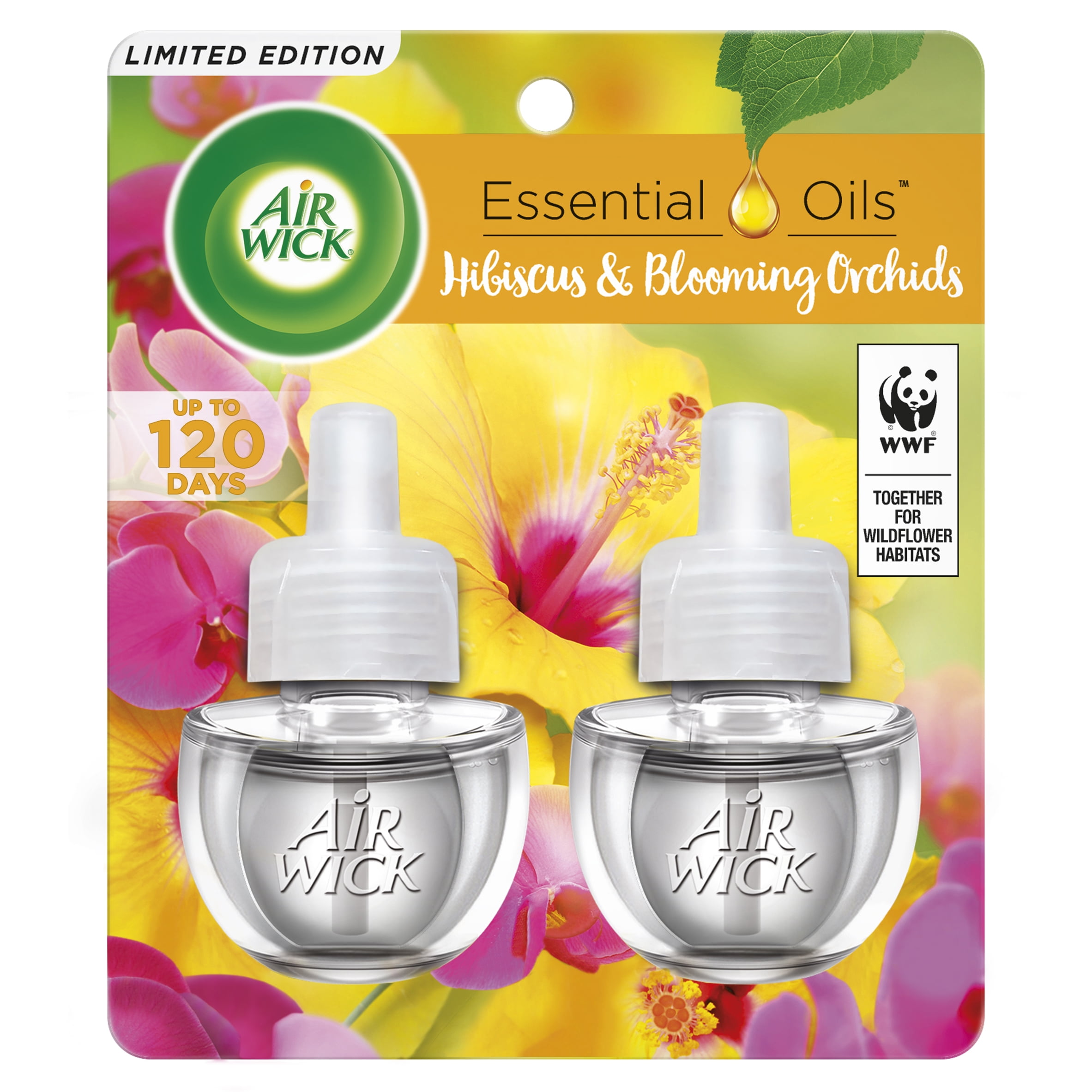Air Wick Plug in Scented Oil Refill, 2 ct, Hibiscus and Blooming