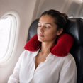 thumbnail image 2 of Unique Bargains 1 Set Inflatable Travel Pillow with Eye Mask Earplugs Comfortable Travel Neck Pillow Wine Red, 2 of 5
