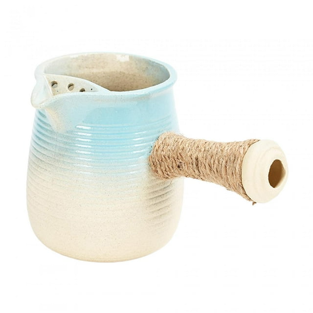 Tetera de 550 ml con filtro para té, tetera para hervir agua, tetera de hojas sueltas, tetera para cocinar azul beis