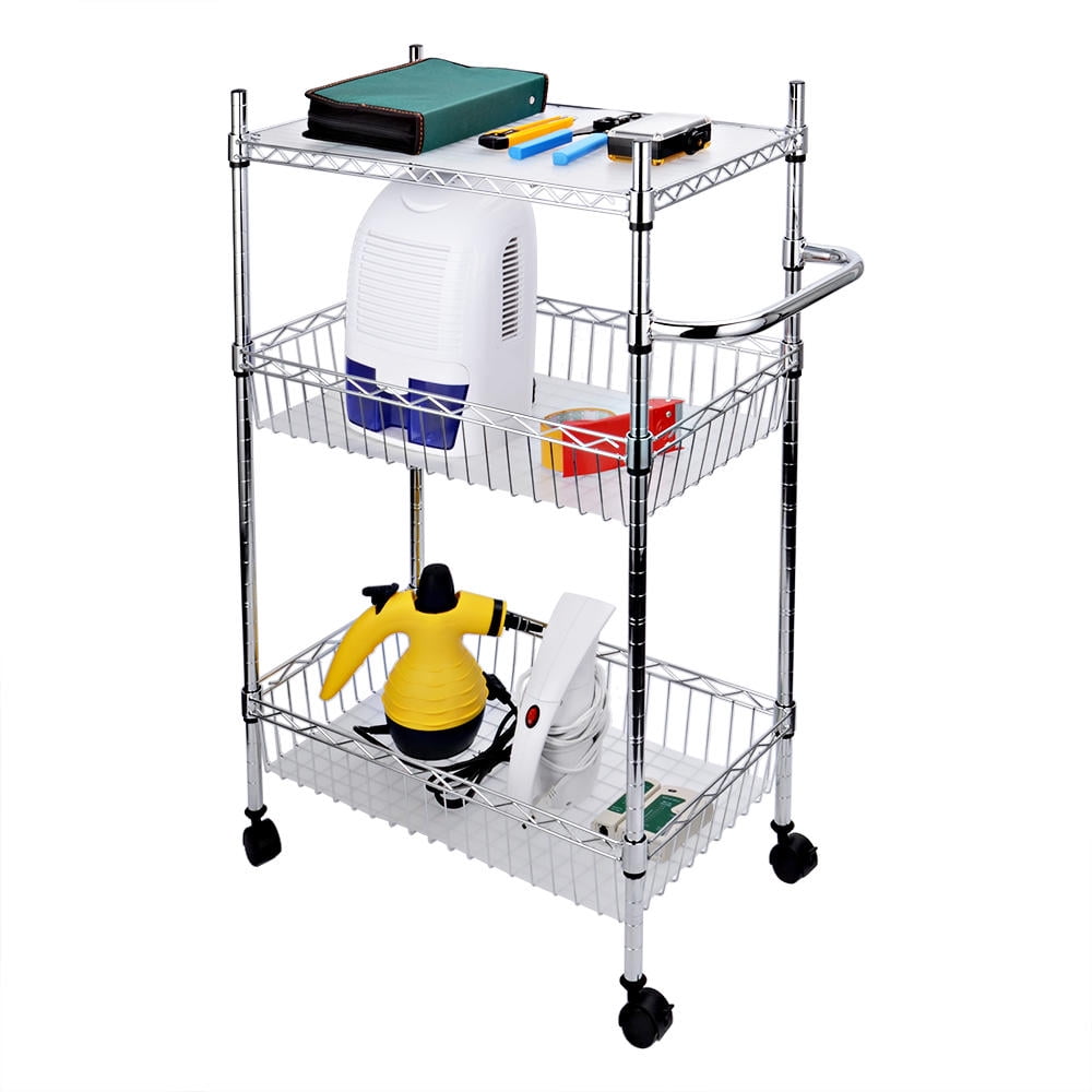 3-Tier Rolling Kitchen Cart with wheels;Storage Rack ...