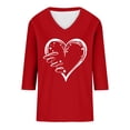 thumbnail image 4 of Shadoumai Valentines Shirts for Women Trendy 2025 Cute Love Heart Print Tunic Tops Plus Size Casual Summer 3/4 Sleeve Blouses, 4 of 4