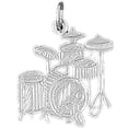 thumbnail image 1 of 14K White Gold Drums Pendant - 23 mm, 1 of 2