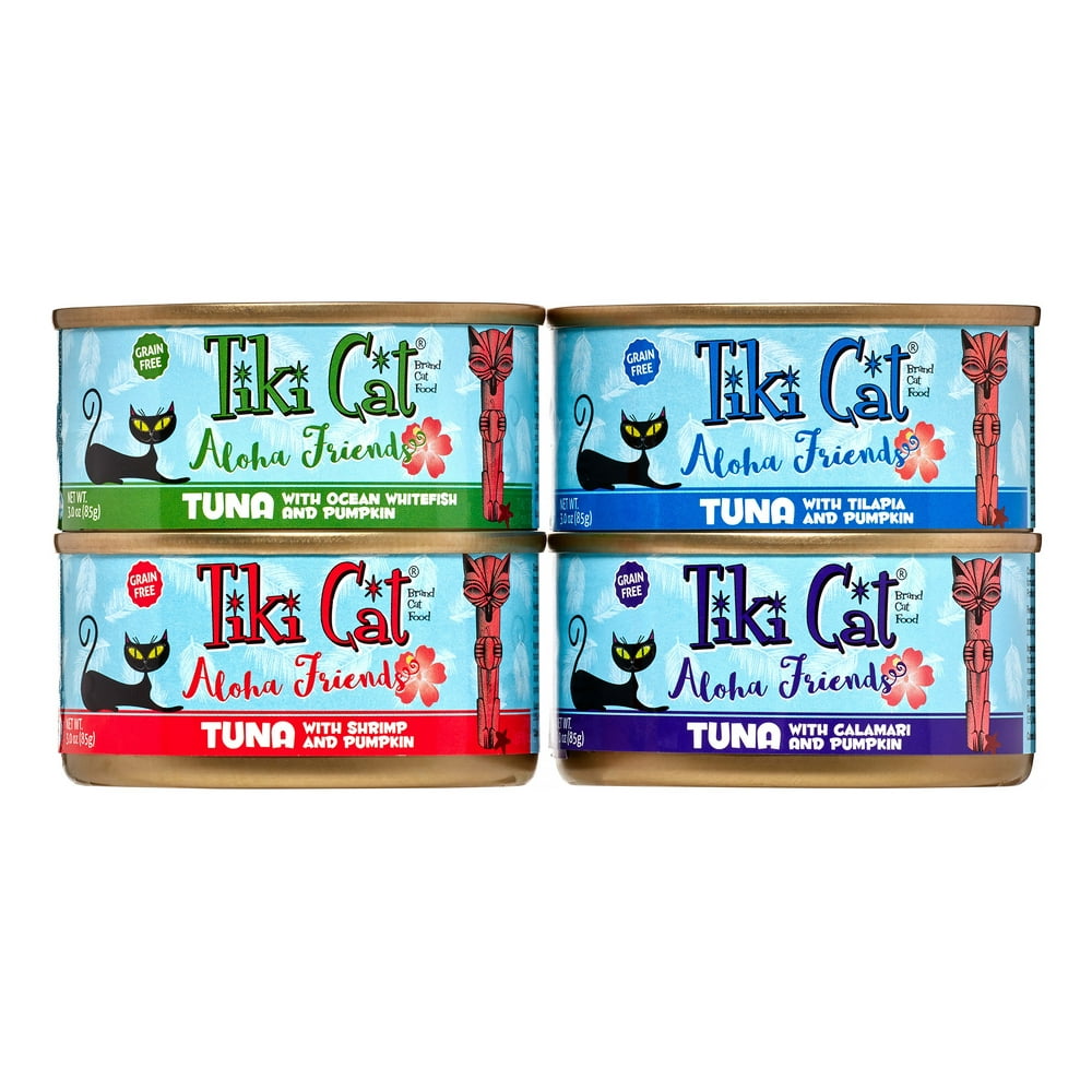 (12 Pack) Tiki Cat Aloha Friends GrainFree Tuna Variety Pack Wet Cat