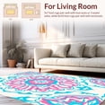 thumbnail image 2 of ODIKA 6' Machine Washable Non-Slip Area Rug, Sunrise Mosaic Medallion with Radiant Interlocking Flourishes High Traffic Rug, Pink, 289903, 2 of 7