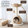 thumbnail image 3 of PetPals 28"High 2-Lvl Handwoven Cat Nest Bed with Large Base Condo and Sisal Scratching Post, Beige, 3 of 8