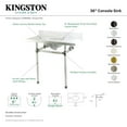 thumbnail image 2 of Kingston Brass KVPB36MA0 Templeton 36" Oval Marble Wall Mounted Bathroom Console - Carrara, 2 of 6