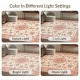 thumbnail image 7 of ODIKA 8'x10' Washable Area Rug Non-Shedding, Easy Care, Peach Boho Medallion With Vintage Floral Scroll And Bordered Trellis for King Size Bedroom Under Bed, Master Suite, 7 of 7